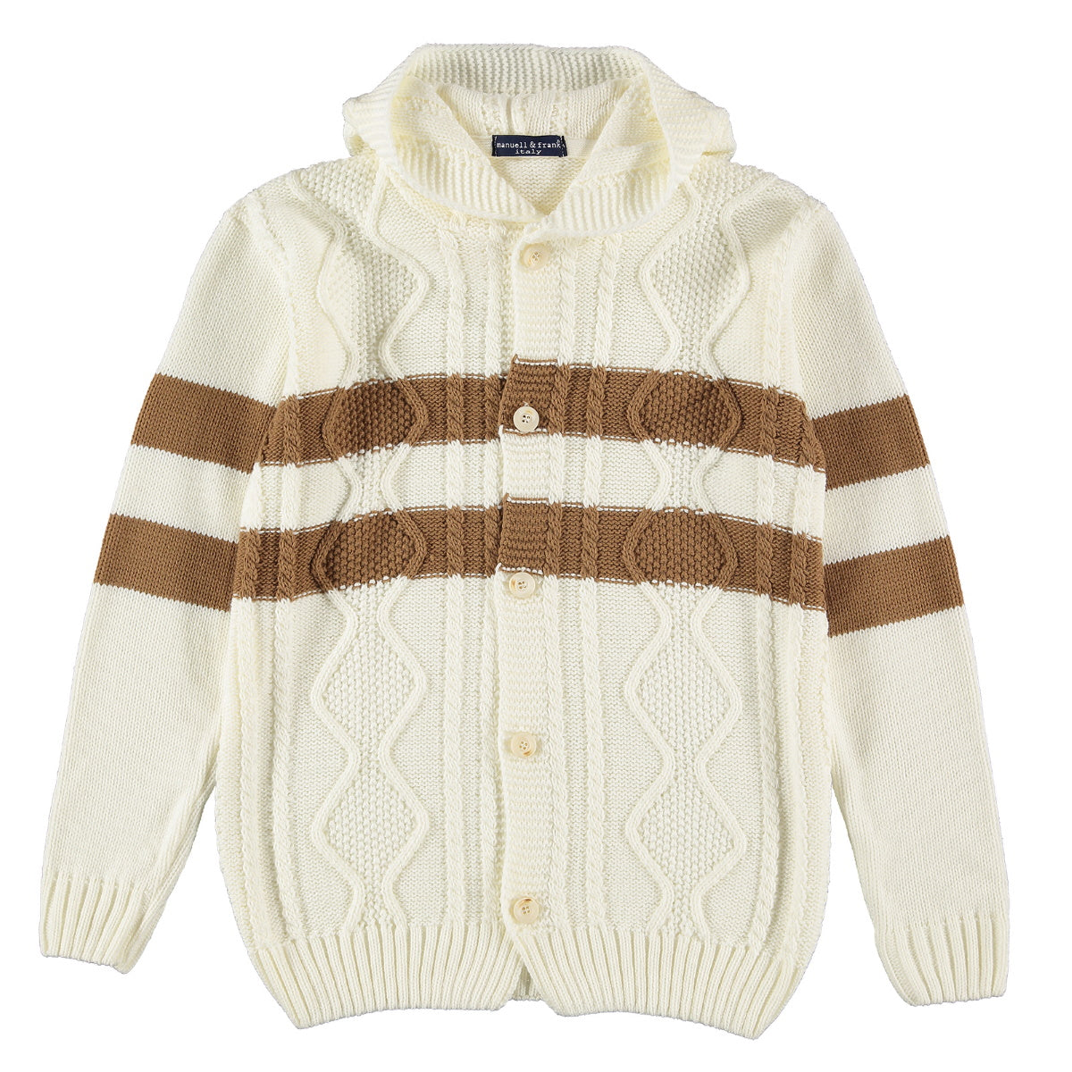 Manuell & Frank cardigan ragazzo lana panna