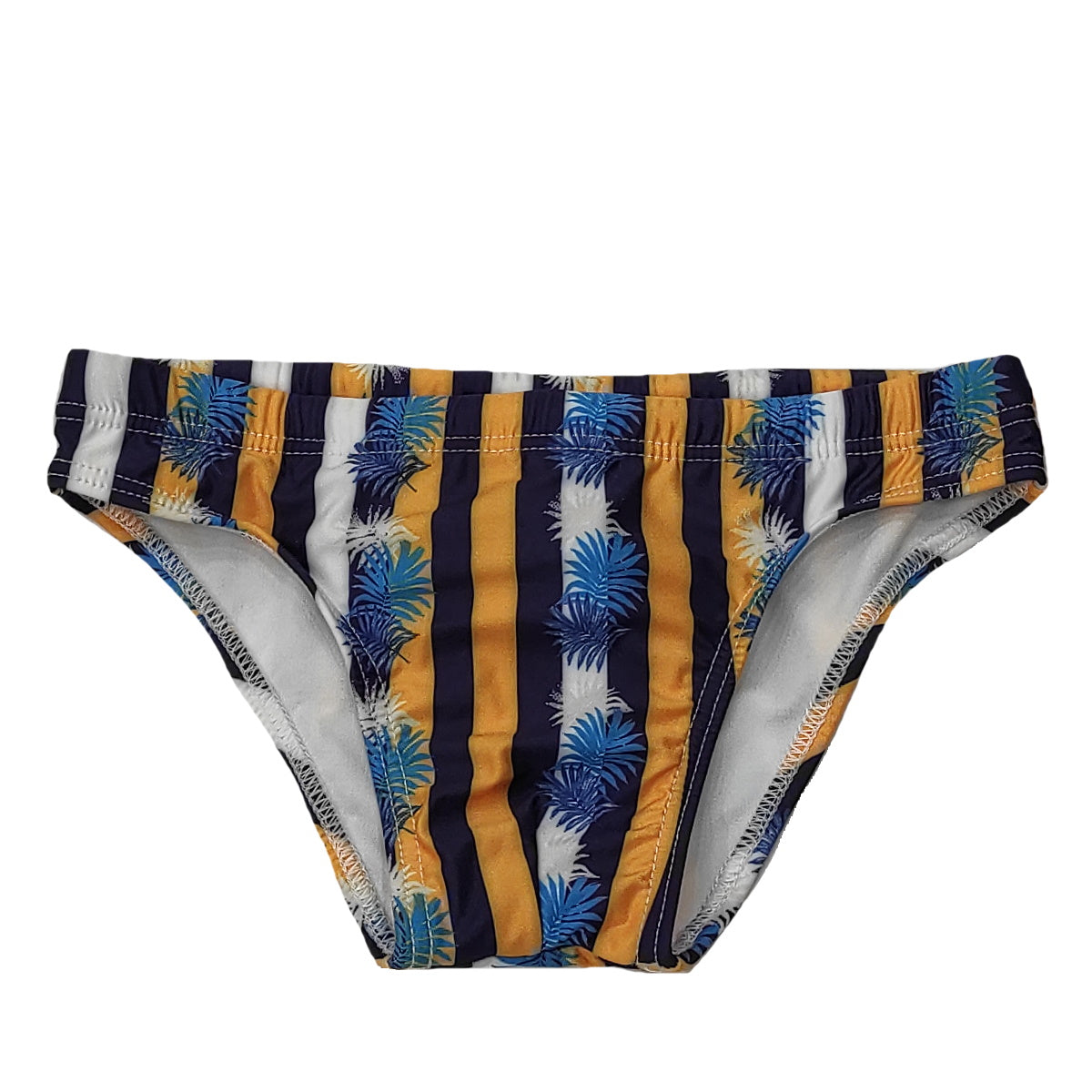 Capri vice costume slip ragazzo tessuto elasticizzato giallo