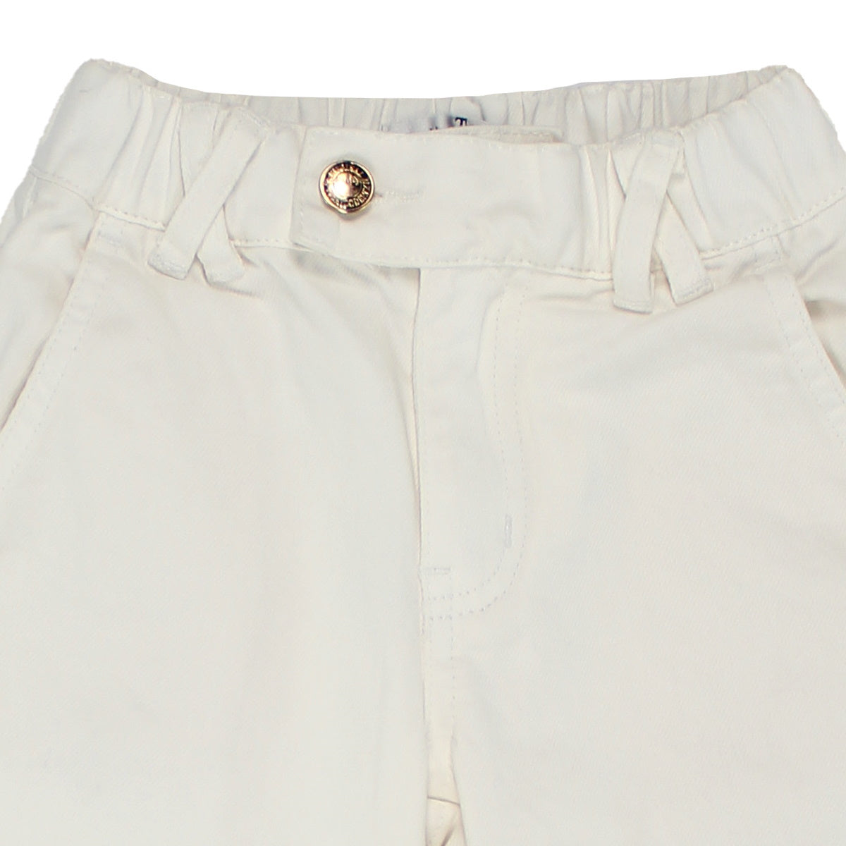 To Be Too pantalone drill bambina in cotone bianco