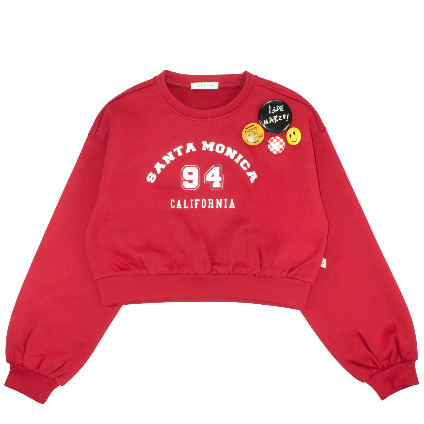 To Be Too felpa crop baby rosso