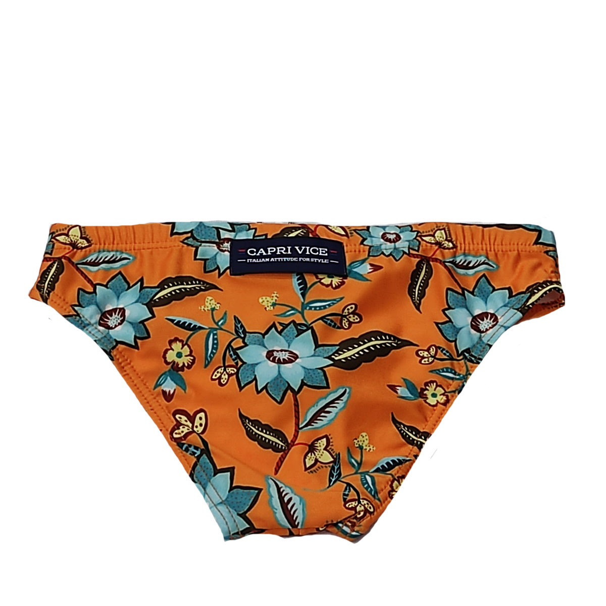 Capri vice costume slip ragazzo tessuto elasticizzato arancio