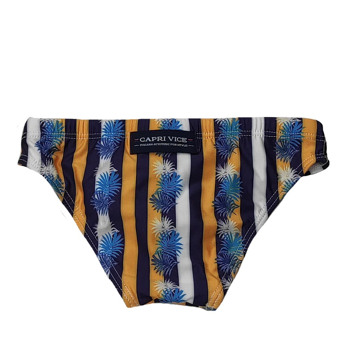 Capri vice costume slip ragazzo tessuto elasticizzato giallo