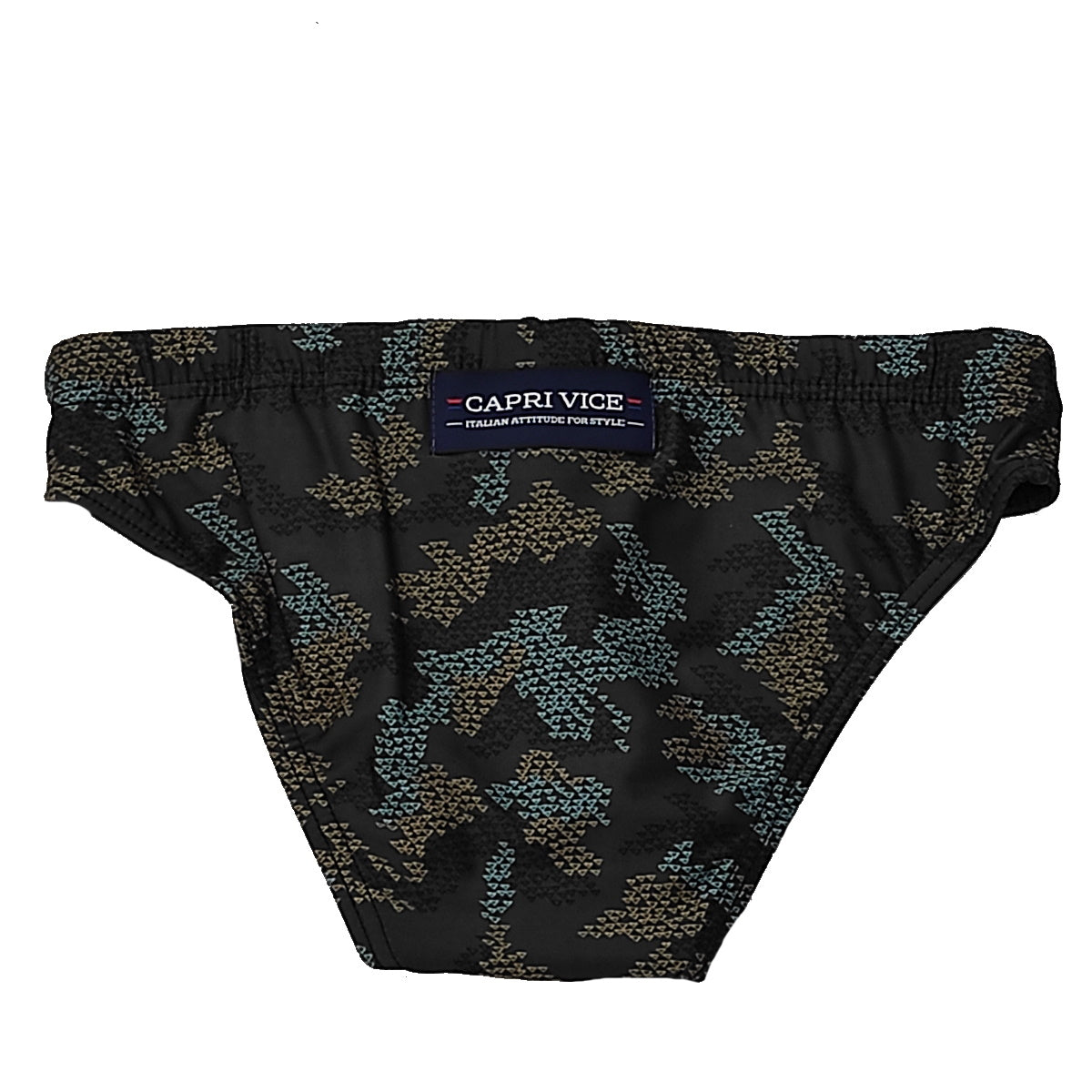 Capri Vice costume slip bambino tessuto elssticizzato verde