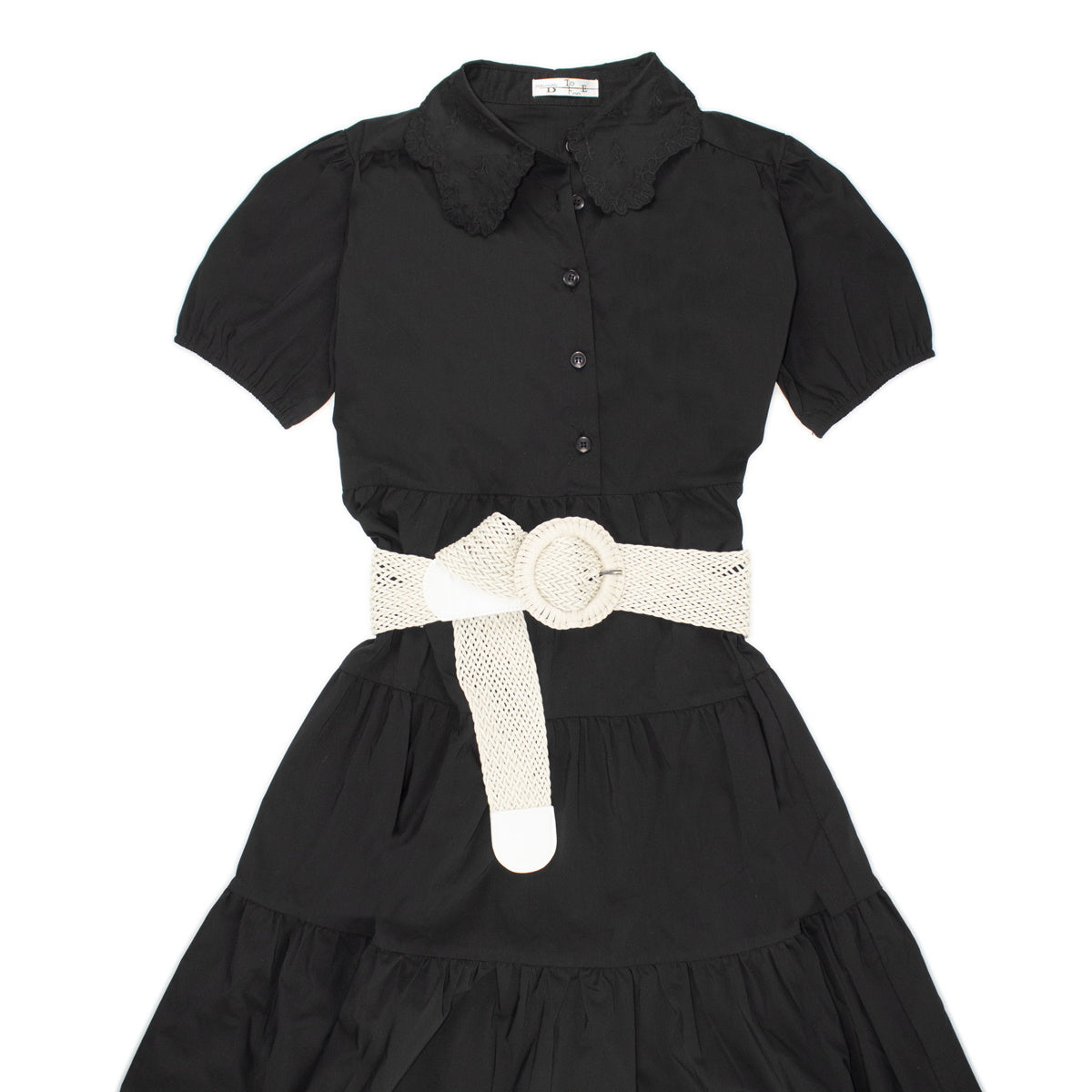 To Be Too vestito ragazza cotone nero