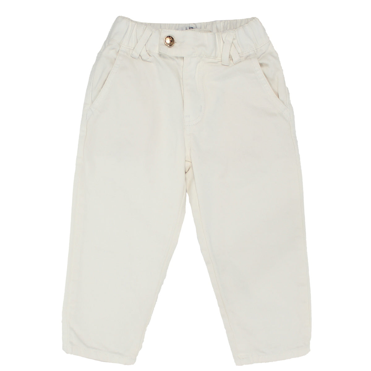 To Be Too pantalone drill bambina in cotone bianco