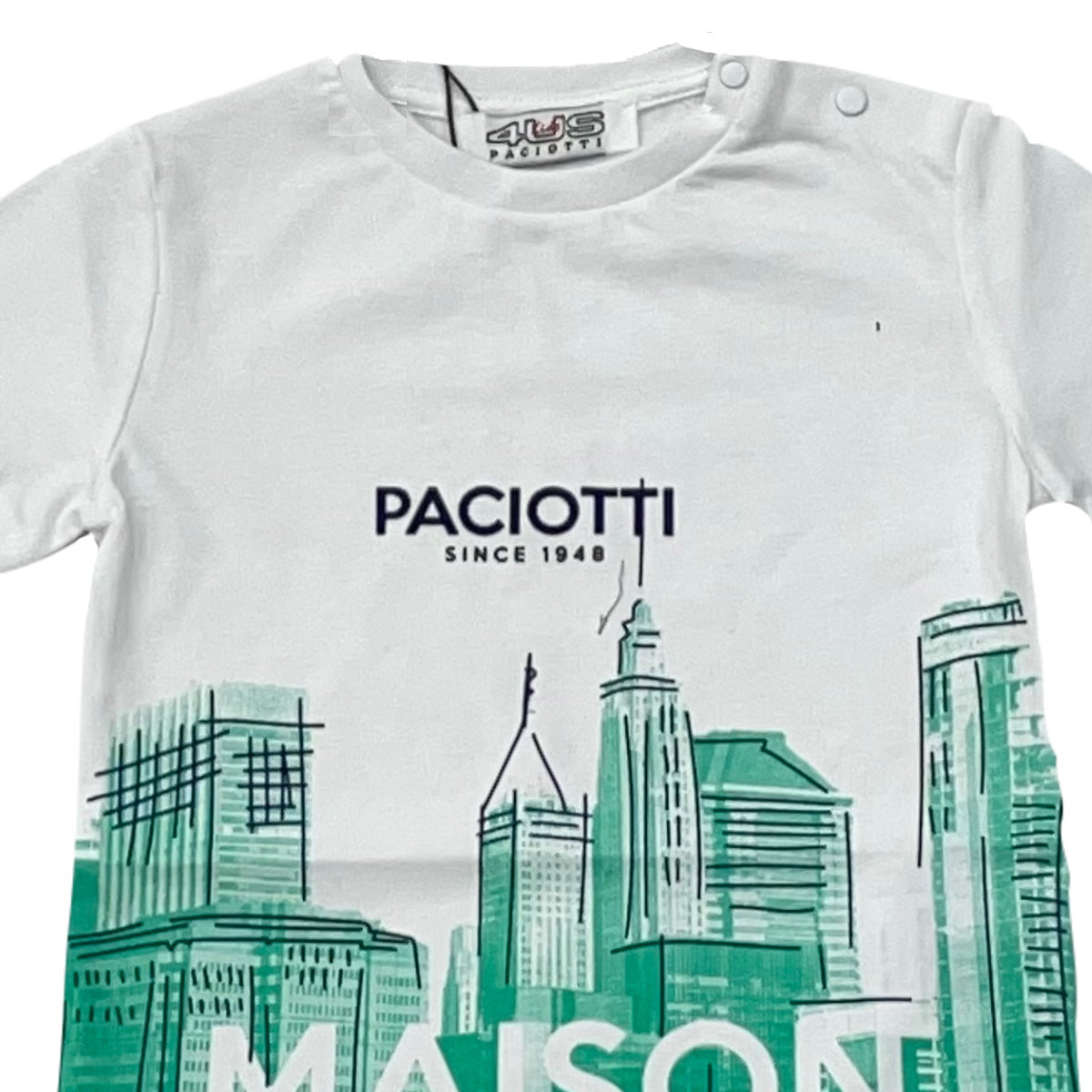 4 Us Cesare Paciotti t-shirt baby boy puro cotone bianco