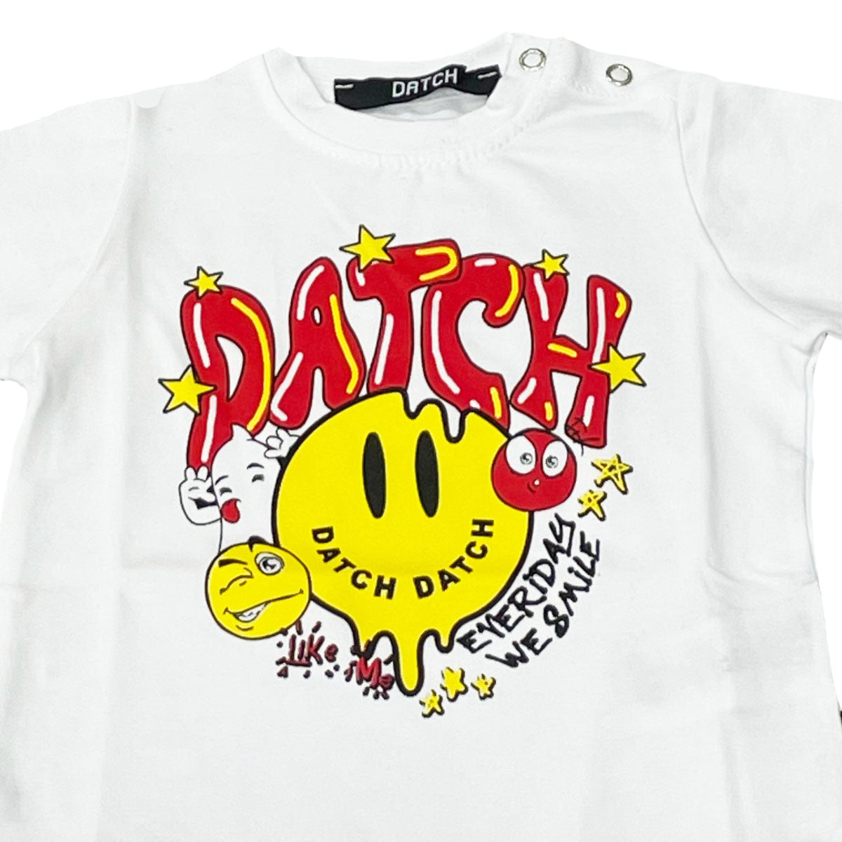 Datch t-shirt neonato in cotone bielastico bianco
