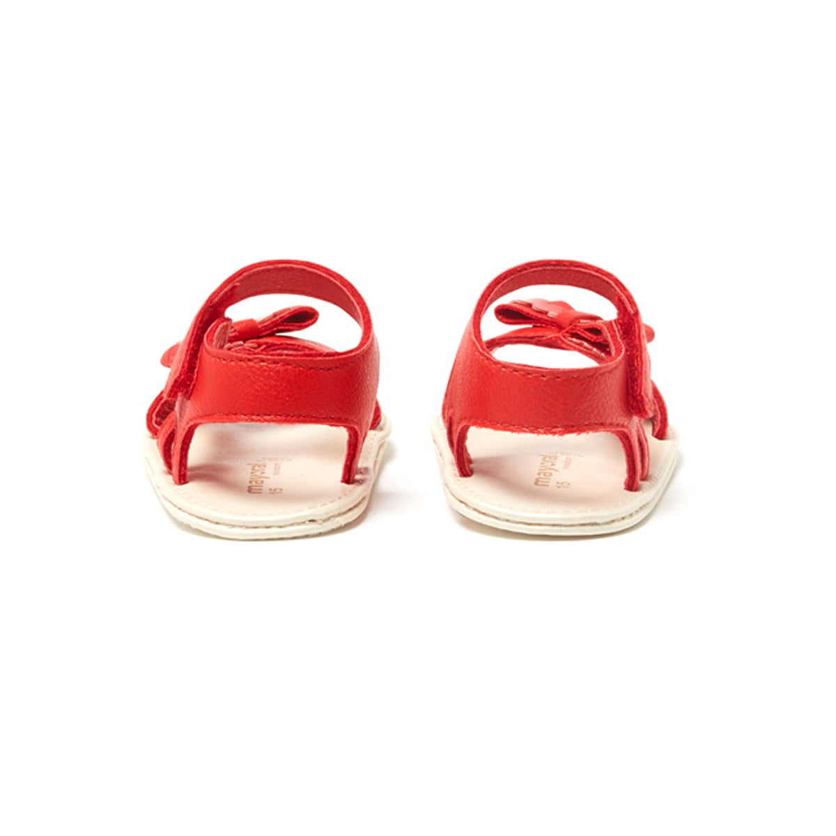 Mayoral sandali culla neonata in tessuto rosso
