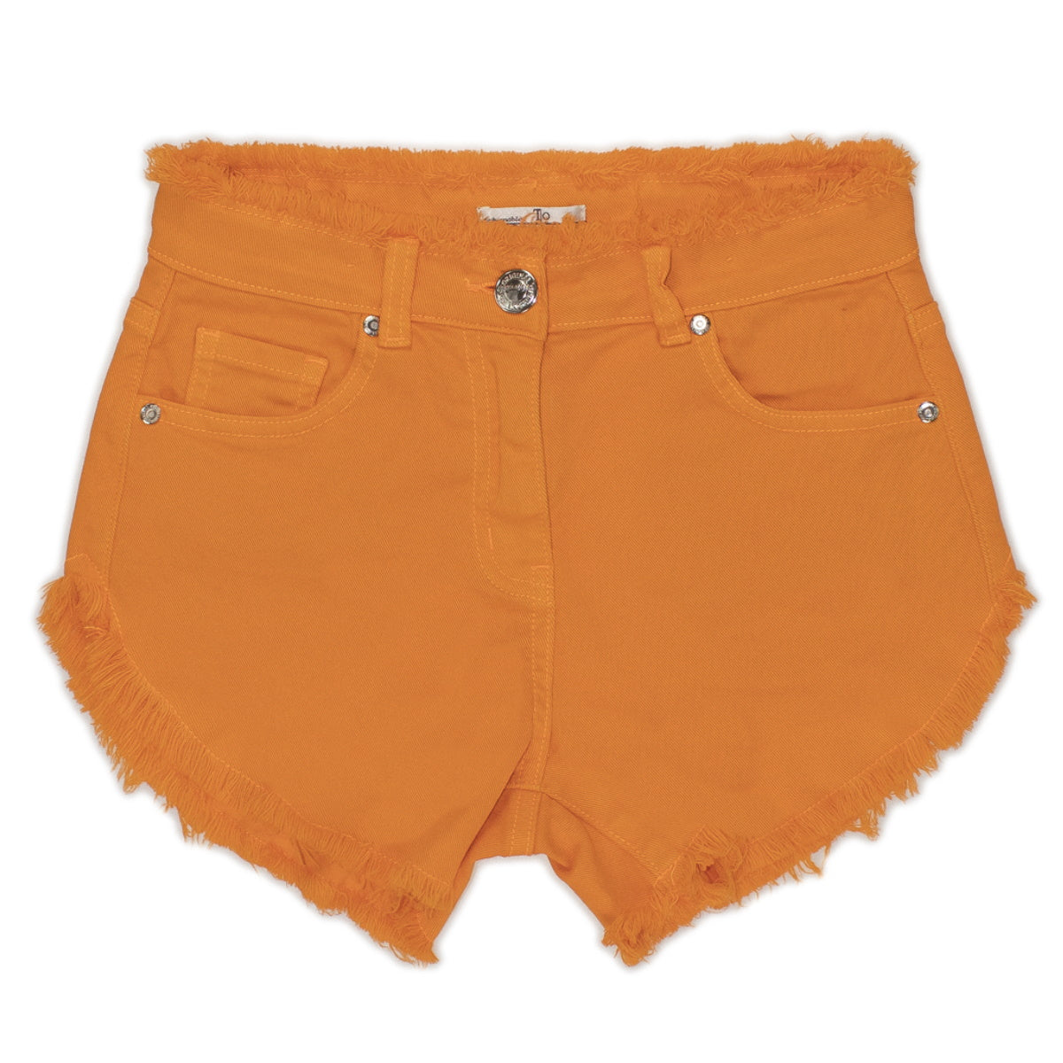 To Be Too shorts denim stretch arancio bambina