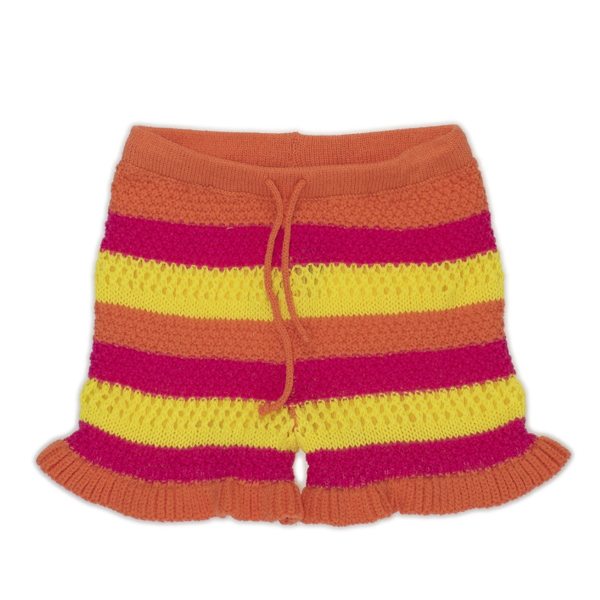 To Be Too shorts ragazza tessuto crochet arancio