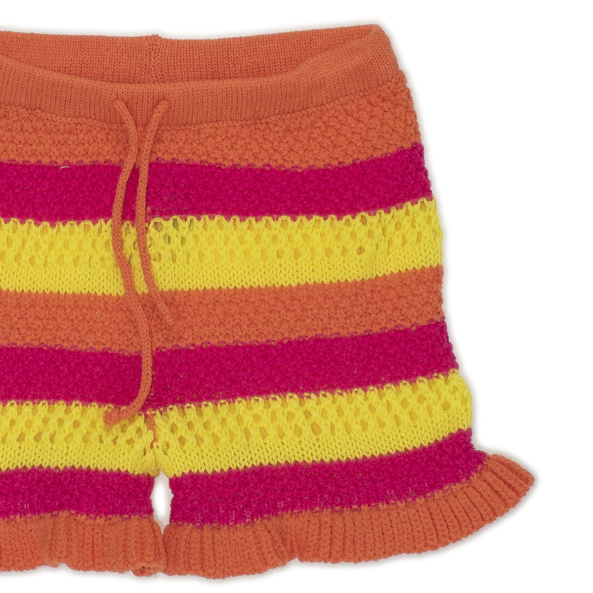 To Be Too shorts bambina tessuto crochet arancio