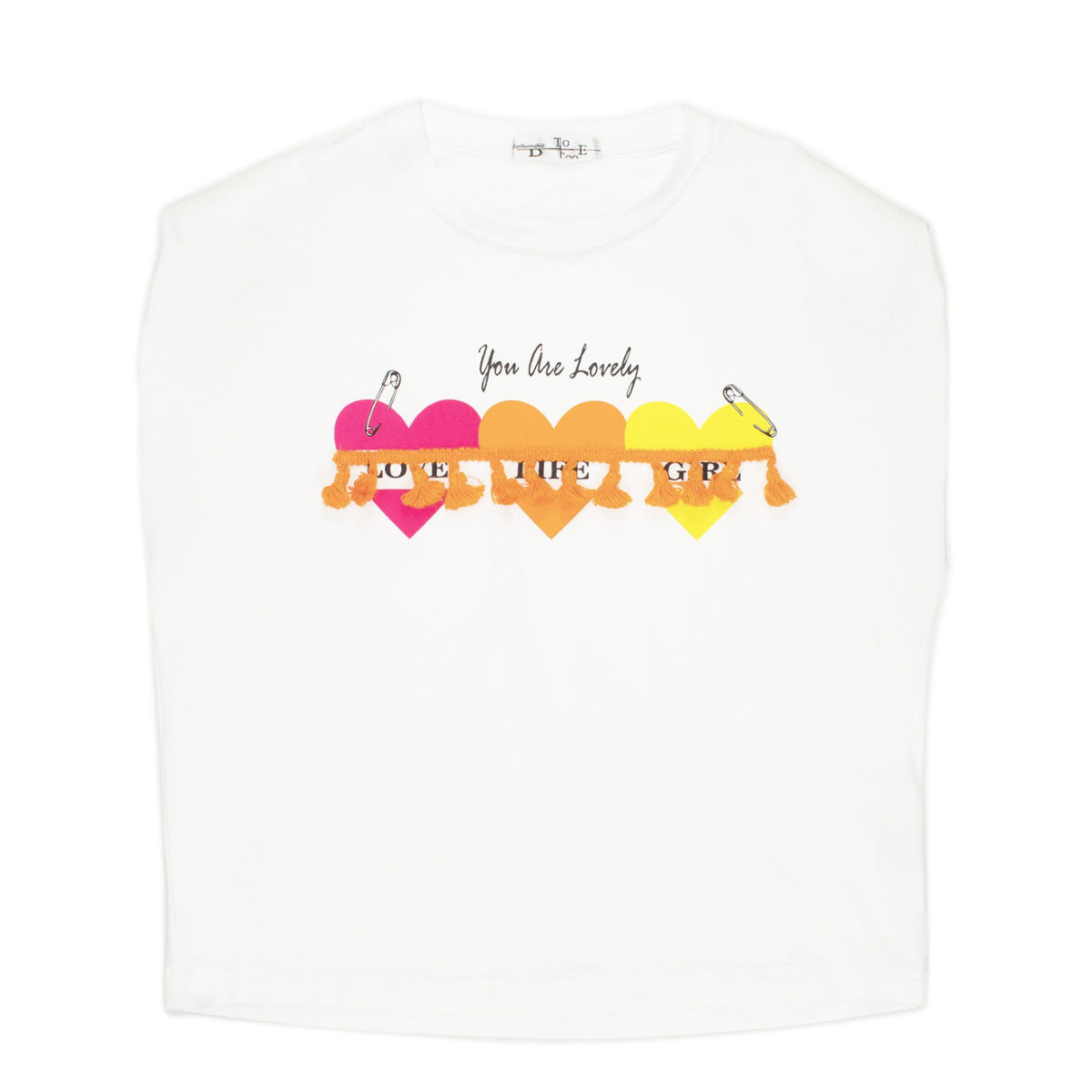 To Be Too t-shirt ragazza in cotone stretch bianco